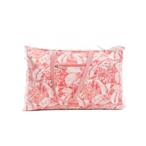 Myra Bag Western Leather Weekender Bag for Women - Upcycled Canvas Shoulder Handbag