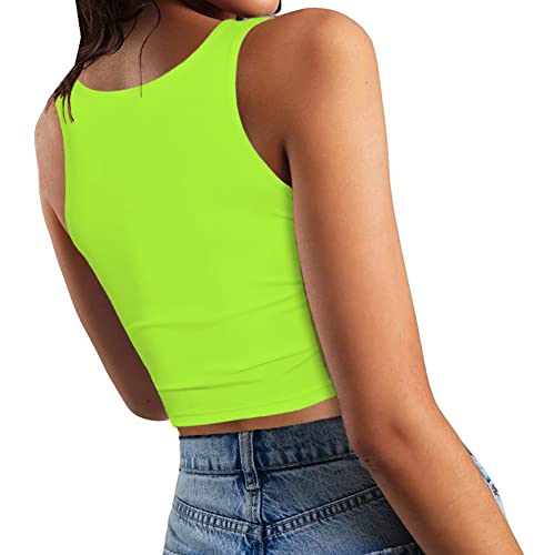 Women’s Sexy Sleeveless Crop Tops Double Layer Scoop Neck Cropped Tank Top2