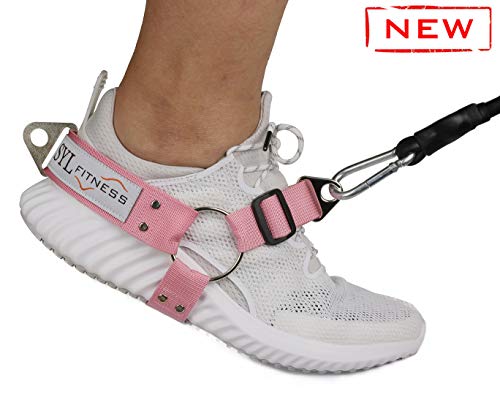 SYL Fitness Glute Workout Kickback Strap  Booty Building and Workout Trainer  Home and Gym Leg Resistance Booty Bands for Cable Machines (Pink, Pair Pack)