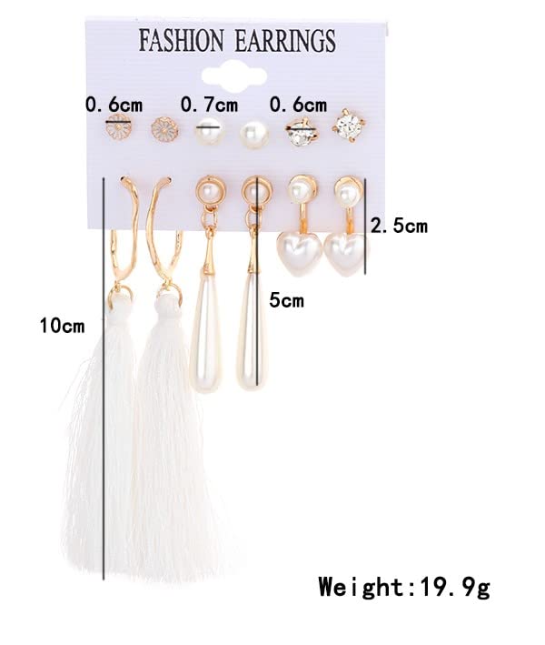 Image of ANNACREATIONS Stylish combo of pearl stud hoop earrings set for Women Girls
