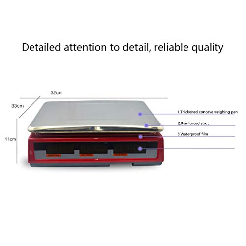 Báscula digital industrial 30kg con pantalla LCD roja miniatura 2