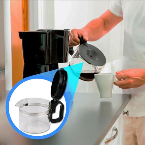 Miniatura 4 de Anakel Home Jarra Cafetera Universal Grande Compatible Con Cafetera Americana O De Goteo Eléctrica Vidrio, Tapa Antigoteo, Altura Regulable 12,5-15 Cm, 900ml Revisar Medidas