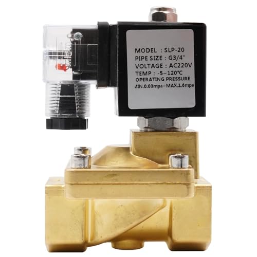 Électrovanne solénoïde normalement fermée laiton G1/2 vanne eau 24V - 3