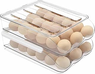 Large Capacity Egg Holder For Refrigerator - 36 Egg Fresh Storage Box for Fridge, Egg Storage Container Organizer Bin, Clear Plastic Egg Tray