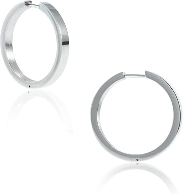 Minimalist Pure Titanium Hoop Huggie Earrings Round/Hexagon Earring, Dainty Plain Small Titanium Hoop Earrings Charms, Hypoallergenic Earring Jewelry Gifts for Women Girls Men Sensitive Ear