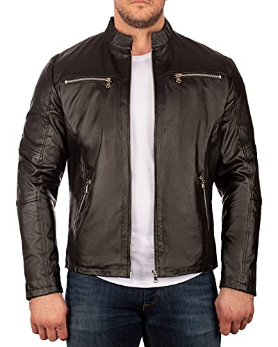 Reichstadt Chaqueta de motorista para hombre 20rs25 - Piel sintética - Negro XXL Cover