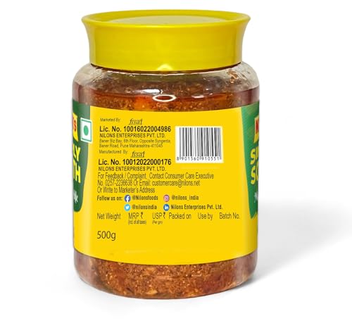 Image of Nilon's Simply South Mango Pickle (475g) Homemade Aam Ka Aachar | Spicy & Tangy Pickle in Authentic South Indian Style with Raw Mango, Rice Bran Oil & Spices with No Added Artificial Colour