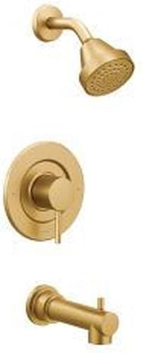 Moen Align T2193BG - Kit moderno de molduras para bañera y ducha Posi-Temp, con cabezal de ducha, manija de palanca y boquilla de bañera, requiere