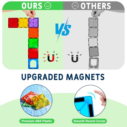 120-teilige magnetische Bausteine mit 2 Magnetfiguren und 2 Autos – Ansicht 4