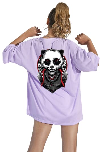 Tshirt Collection Hub Cotton Half Sleeve Back Print Oversized T-Shirts for Women