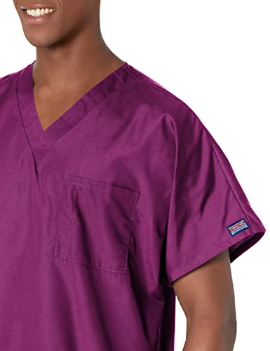Image of Cherokee Scrubs for Men & Women V-Neck Scrub Top with 4 Pockets, Cotton Blend Soft Stretchy Easy Care Nursing Uniform - 4725