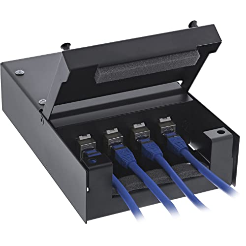 InLine 76202X Anschlussdose Aufputz für 4x Keystone RJ45 Buchse, Metall, schwarz