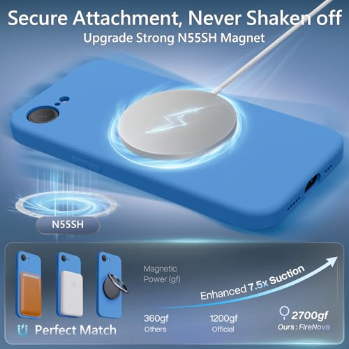 Image of FireNova Magnetic for iPhone 17e Case /iPhone 16e Case with Anti-Dust Plugs, Blue