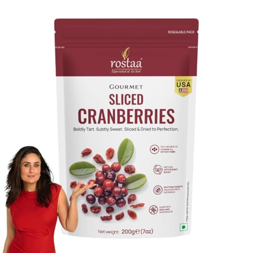 Rostaa Gourmet Sliced Cranberries 200 gms | Rich in Antioxidants,...