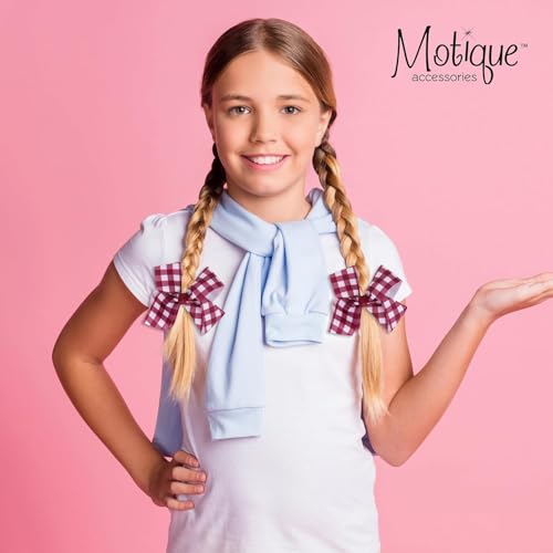 Pinza para el cabello con lazo a cuadros de 6 pulgadas (Wine) miniatura 4