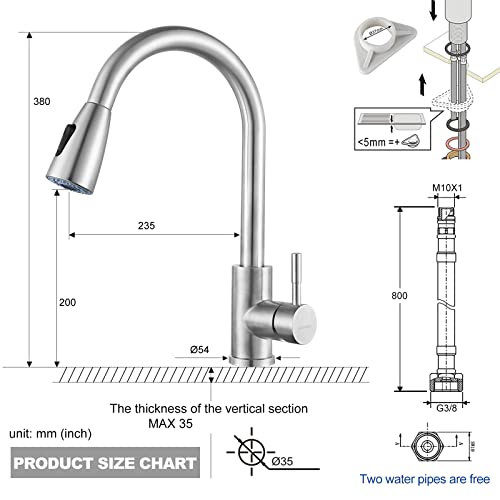 ARCORA Rubinetto Cucina con Doccetta Estraibile