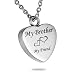 HooAMI "My Brother My Friend" Heart Cremation Urn Pendant Necklace Memorial Ash Keepsake