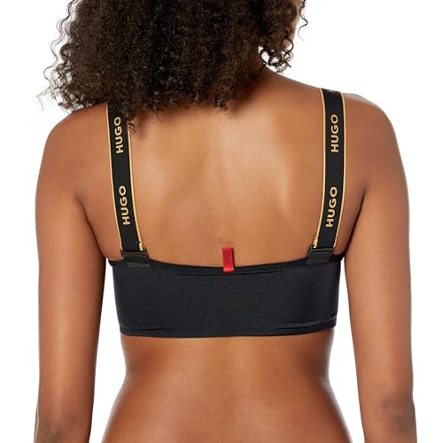 HUGO Women's Standard Quick Dry Bandeau Swim Top with Metallic Thread Straps2