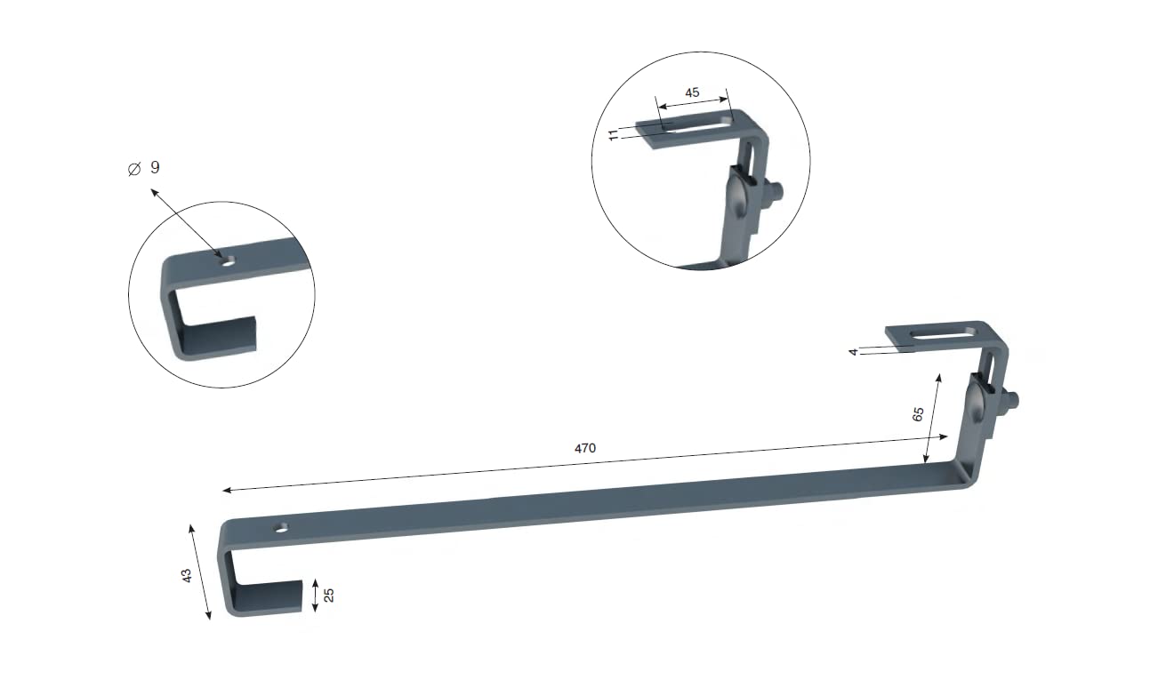 BMD Edelstahl Dachhaken Typ S470 verstellbar Keramik Beton Ziegel 10 Stück Photovoltaik- und Solaranlagen