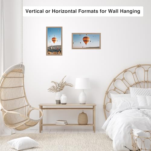 Image of JCJMY 4x10 Picture Frame for Wall Hanging or Tabletop, Wall Mounting Horizontally or Vertically, 4 x 10 Wall Gallery Poster Photo Frame with Shatter Resistant Plexiglass, Rustic Brown