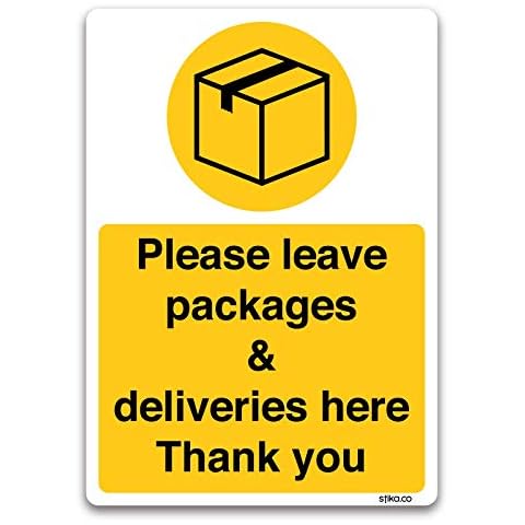 Please leave all deliveries here Sign, Postman, Couriers, Delivery Door, Window notice (Self-adhesive Vinyl, A4 - 297x210mm) Cover