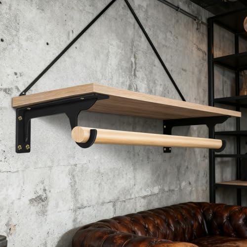 Support d'étagère métallique noir en acier laminé à froid durable