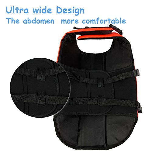 Ploopy Light Weight Haustier Hundeschwimmweste Schwimmsicherheitsweste, Nacht reflektierende Schwimmweste für Hunde Orange XL - 3