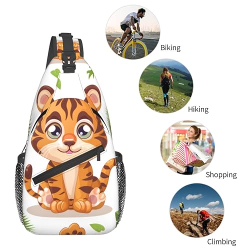 Morrales cruzados con estampado tigre para hombres y mujeres miniatura 6