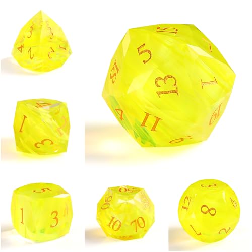 Natural Gemstone Crystal Polyhedral Dice Set for Dungeons and Dragons, RPG, Tabletop Games, 7-Piece (LS-8) by LUCKY-M - Image 2