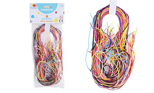 FLYPOP'S - 50 Hilos de Scoubidou - Juego de Recreación - 010113 - Multicolor - Nylon - Ocio Creativo - Juguete Infantil - Hebras - 80 cm x 0,5 cm - A Partir de 6 años.