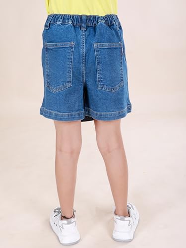 Image of KiddoPanti Girls Denim Over Lap Shorts