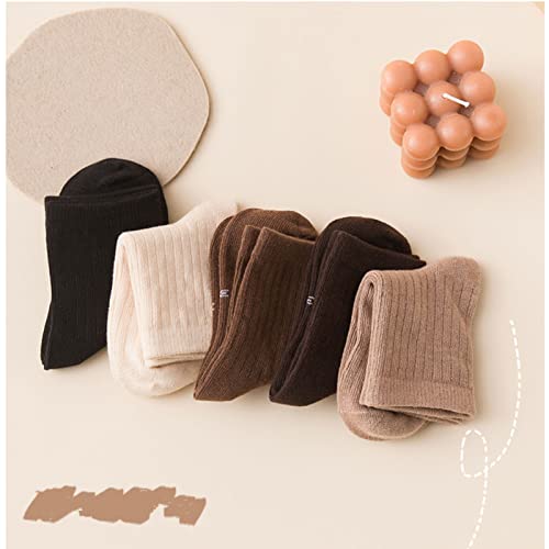 Yizelli 5 Pairs Mid Calf Socks for 1-12 Years Boys Cotton Crew Socks for Infants Toddlers Kids4