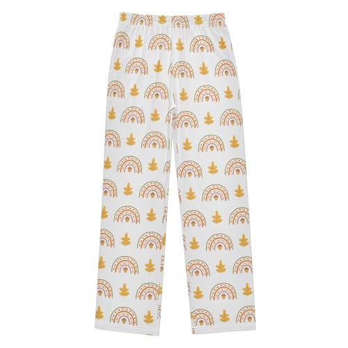 Pine Cone Maple Leaves Boys Long Pants Soft Trousers Elastic Waist Kids Lounge Bottoms with Pockets S-XL