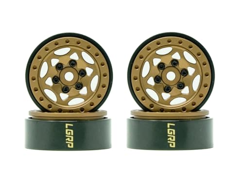 Little Guy Racing Parts Ghost Series 1.0 Beadlock Wheels Compatible with 1/24 Scale RC Axial SCX24, RGT, Element, Enduro, URUAV, (Satin Bronze), 28mm (1.1') x 31mm x 13mm (4 Wheels Per Order) LGW502