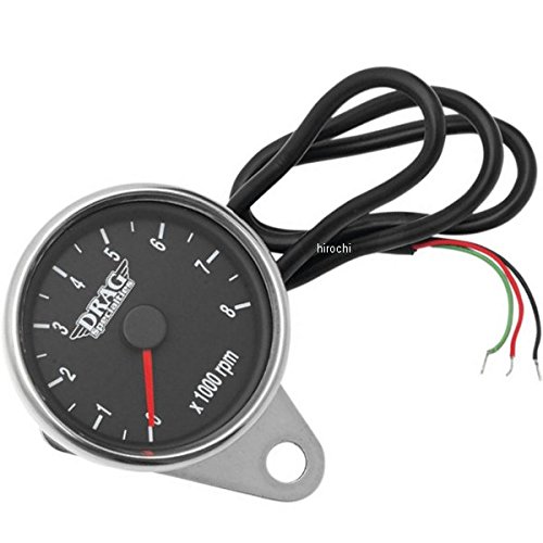 Amazon | DRAG 2.4インチ 電子タコメーター 8000rpm ポリッシュ/黒