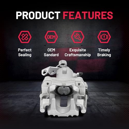 Image of BDFHYK 19-B2576 19-B2577 Rear Disc Brake Caliper Assembly for Audi A3 1999-2003 TT 2000-2006, for VW Beetle /Beetle Cabrio /Golf /Golf City 2000-2010, 1.8L 1.9L 2.0L L4 2.5L L5 2.8L V6 GAS /DIESEL 2pcs