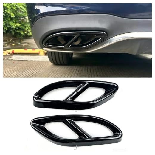 CHUANGHUI Black Stainless Steel Car Exterior Exhaust Pipe Mufflers Cover Rear Bumper Cylinder Exhaust Pipe Cover Decorate for Mercedes-Benz A B C E CLA GLC GLE GLS Class W205 W213 X253