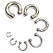 Titanium Horseshoe PA ring, Prince Albert Jewelry Circular Barbell CBB Body Piercing for Male Genitals and Nose Septum 12G to 00G- British Standard Certified by Sheffield Assay Office