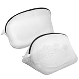 Bvizyelck Bolsa para Lavar Zapatos - 2 Piezas Reutilizable con Cremallera Herramienta De Lavandería - Bolsa para Zapatos De Correr En Y Secadora - para Almacenar Zapatillas,