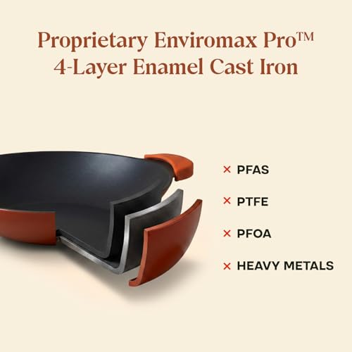 Image of CUMIN CO. Cast Iron Appam Pan | 22 cm | 5 Year Warranty | Non Toxic Non Stick Appachetty Pan | Chemical Free Coating | No Seasoning Needed | Color: Rust