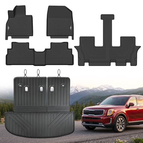 Floor Mats for Kia Telluride 2020-2025 (7/8 Passenger) Full Mats Set