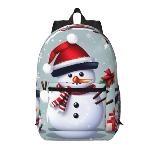 Sac à dos d'école noir EdWal à motif bonhomme de neige