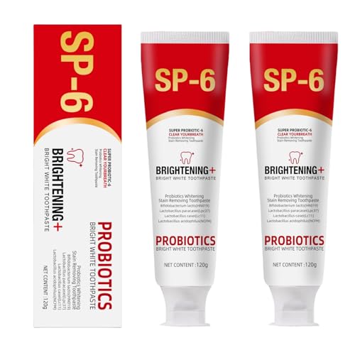Sp6 Pasta de Dientes Ultra Blanqueadora,2pcs Sp-6 Probiotic Whitening Pasta DentíFrica,Probiotic Whitening Toothpaste,Pasta Dental Sp-6 Ultra Whitenings Dental,Sp-6 Pasta de Dientes,120g