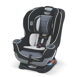 Graco Convertible Car Seat, Extend2Fit, Safe Rear-Facing Position, 10 Position Adjust, Gotham