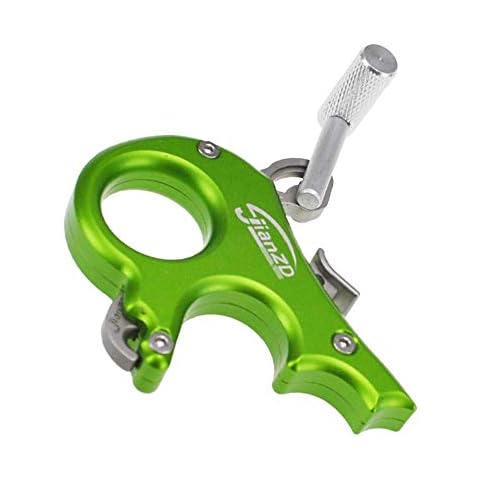 JIANZD Archery Release 3 Fingers Aluminum Alloy Thumb Bow ow Release for Compound Bow -Green Cover