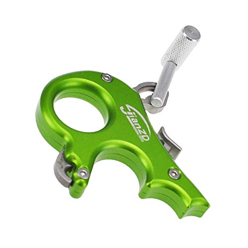JIANZD Archery Release 3 Fingers Aluminum Alloy Thumb Bow ow Release for Compound Bow -Green