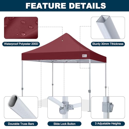 Image of MASTERCANOPY Pop Up Canopy Tent Commercial Grade 10x11 Instant Shelter (Orange)