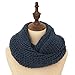 Produktbild JKFXMN Schwarzer Loop Schal Kragen Damen Winter Strick O-Ring Schal Weiblich Männlich Halstücher Herren Damen Winter Rot Schals, Jeansblau, 60x22cm