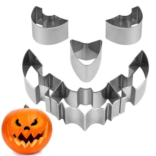 PTaizjjz Kit de Tallado de Calabaza de Halloween,6PCS Herramientas de Tallado de Calabaza de Halloween,Plantillas de Tallado de Calabaza de Acero Inoxidable Herramienta de Tallado de Calabaza Cover