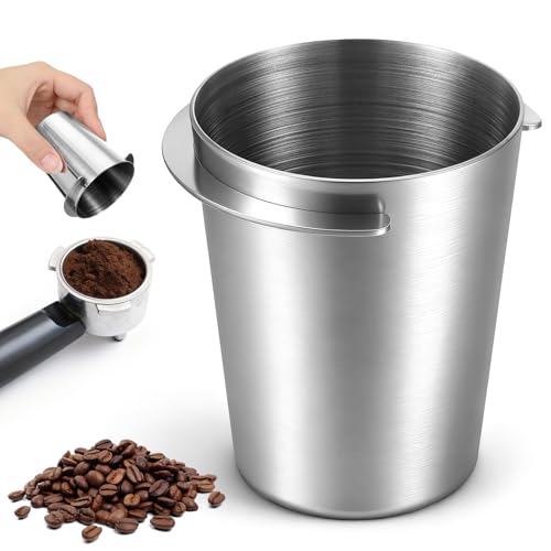 Coffee 58 mm Dosing Cup, Stainless Steel Espresso Coffee Dosing Cup, Espresso Machine Accessories, Coffees Grinder Been Feeder Compatible with All 58 mm Portafilter